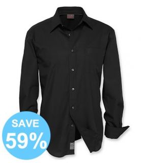 D8 New ESPRIT Mens Regular Fit Shirt Plain Black Long Sleeve