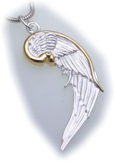 Anhänger Flügel groß Engel Silber 925 teilverg. Engelsflügel
