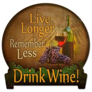 Drink Wine Weintrauben Weinkeller Winzer Wein Retro Sign Blechschild