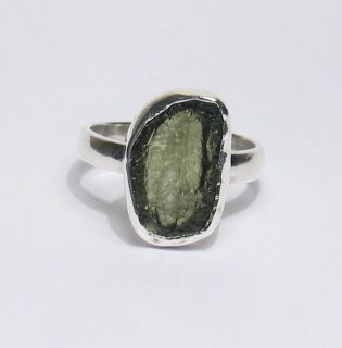 Ring Moldavit / 27,8 ct / Silber 925 / Moldavite ring
