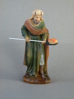 Krippenfiguren Krippenzubehoer Baecker mit Brotschieber Polystone 10cm