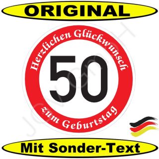 Verkehrsschild 50 Geburtstag Verkehrszeichen Straßenschild