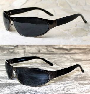 coole Herren Sport Sonnenbrille schwarz blau verspiegelt schmal Viper
