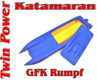BARAKUDA Twin Power Katamaran GFK Rumpf Blau/Gelb Länge 920mm