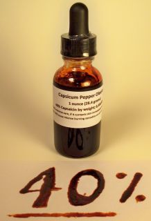 Pure 40% Capsaicin Oil Oleoresin Capsicum 1 Oz 28.4gms