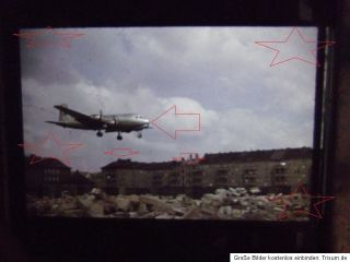 Farbdia Rosinenbomber USAF Über Zerstörten Berlin Nahaufnahme in