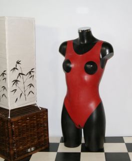 Latex Gummi Rubber Body Suit Catsuit Gummianzug Ouvert Rot S XL von