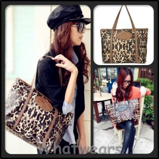 Damen sexy Leopard Muster Handtasche Schultertasche Tragetasche Bag 2