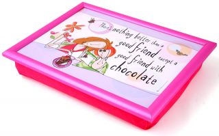 BORN TO SHOP Friend With Chocolate LAPTRAY Lap Tray NEW