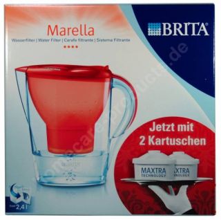 BRITA MARELLA Cool ROT Wasserfiltersystem 2,4ltr. inkl. 2 x Maxtra