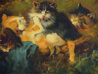 Moderne Kunst H. Keyser, Tiermaler, spielende Katzen xxxxxxxxxxx