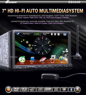 ES966DE 7 HD Autoradio Car DVD Player GPS DVB T iPod Bluetooth USB SD