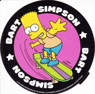 Simpsons Bart Simpson Sticker/Aufkleber   2001   RAR