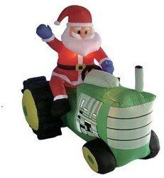5 foot Christmas Inflatable Santa Claus Driving Tractor