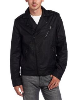Kenneth Cole Mens Moto Waister Jacket, Black, X Large