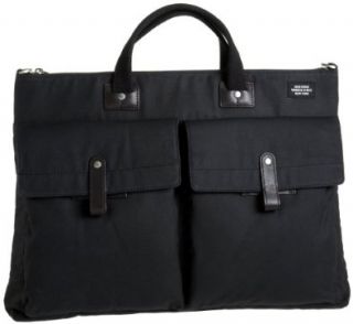 com Jack Spade Soft Waxwear Pocketed Briefcase,Black,one size Shoes
