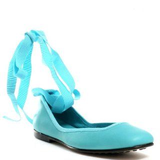 Womens Shoe Sophia Flat   Turquoise by Hollywould Shoes