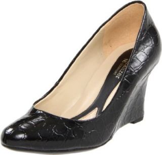  Naturalizer Womens Ashby Wedge Pump,Black Shiny,12 W US Shoes