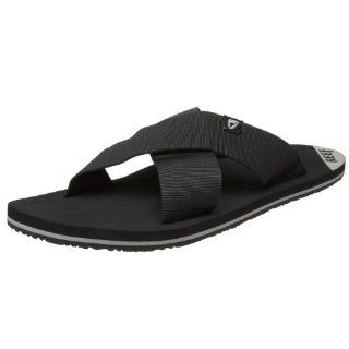  Reef Mens Reef Cross Strap Slide Sandal,Black,6 M US Shoes
