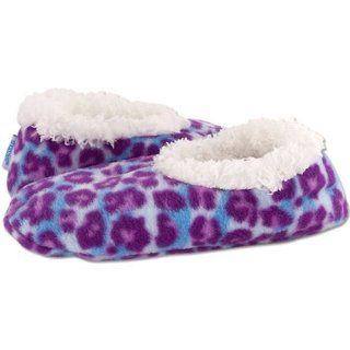Snoozies Leopard Zebra Footie (XL (11 12), Purple) Shoes