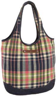 Tommy Hilfiger Plaid Easy Tote,Blue Plaid,one size Shoes