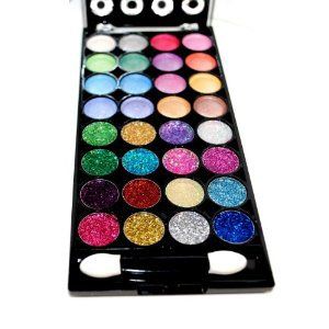 32 Color Design Neon Glitter & Plain Eyeshadow Makeup Kit
