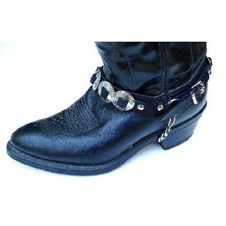 Western Boots Boot Chains The Concho Honcho Black Leather with 8