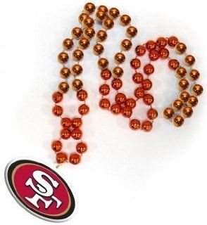 San Francisco 49ers Mardi Gras Beads With Medallion