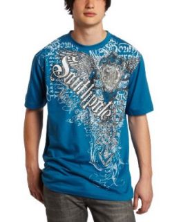 Southpole Mens Angled Vertical Logo Fashion T Shirt, Deep