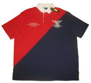 Polo Ralph Lauren Mens Navy Red Rugby Shirt M Clothing