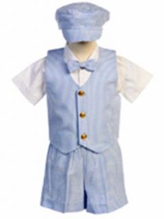 Seersucker Vest Outfit   Blue Stripe Shorts, Hat   Shirt