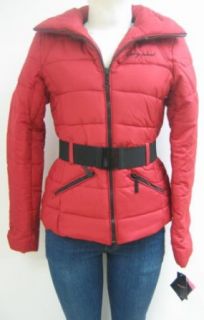 Baby Phat Contrast Belted Down Coat, Jacket, Red, Medium
