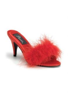 Red Bridal Marabou Bedroom Slippers   9 Clothing