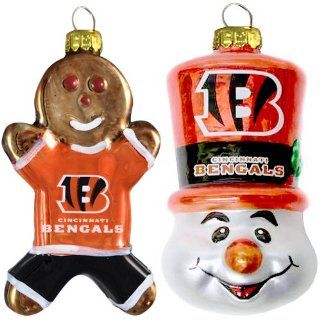 NFL Cincinnati Bengals Blown Glass Gingerbread Man & Top