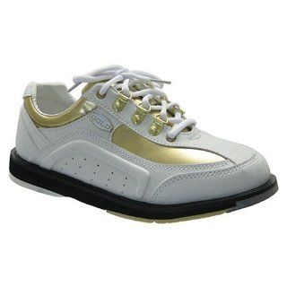 Womens White/Gold Bowling Shoes by Elite  Right Hand