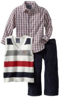 Izod Kids Boys 2 7 Striped Sweater Vest Plaid Shirt and