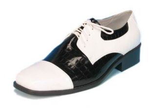 Mens Black/Cream Oxford Costume Shoes (Large) Shoes