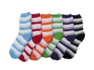 Fuzzy Socks, Warm & Soft Winter Socks Striped   12 Pairs