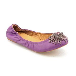 Dagger Arena Womens Size 6.5 Purple Leather Ballet Flats Shoes Shoes