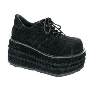 Tempo 08 3.5 Inch Platform Black Veggie Suede Shoes Size 5 Shoes