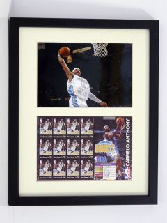 Carmelo Anthony Framed and Matted Basketball Postage Stamp Collection