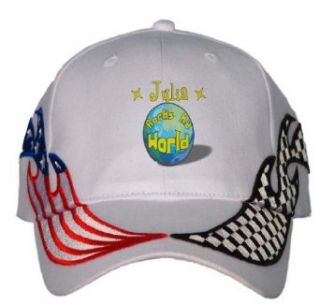 Julia Rocks My World USA Flag / Checker Racing Hat