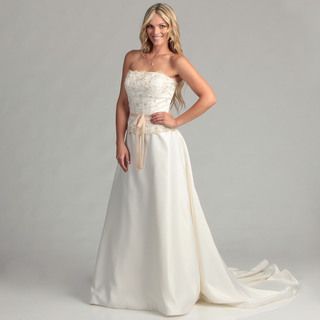 Eden Bridals Womens Ivory Strapless Bridal Dress