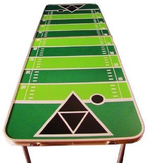 Football Beer Pong Table Tailgate with Ball Rack, 6 Pong