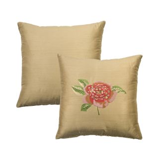 Rose Tree Crimson Garden Embroidered Flower Decorative Pillow Today $