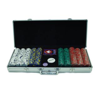 500 Pro Clay Casino Poker Chips with Case 13 Gram