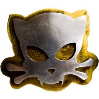 Hand Made Steel Gold Distressed Outlaw Evil Kitty Belt