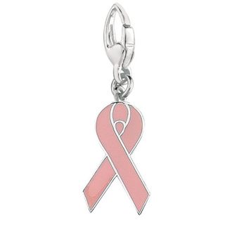 Sterling Silver Breast Cancer Awareness Ribbon Charm