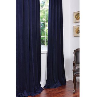 Signature Federal Blue Velvet 84 inch Blackout Curtain Panel