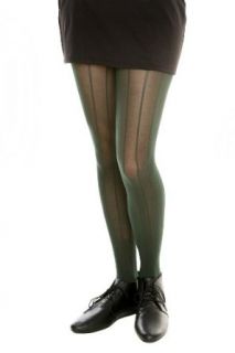 Forest Green Ribbed Tights Clothing